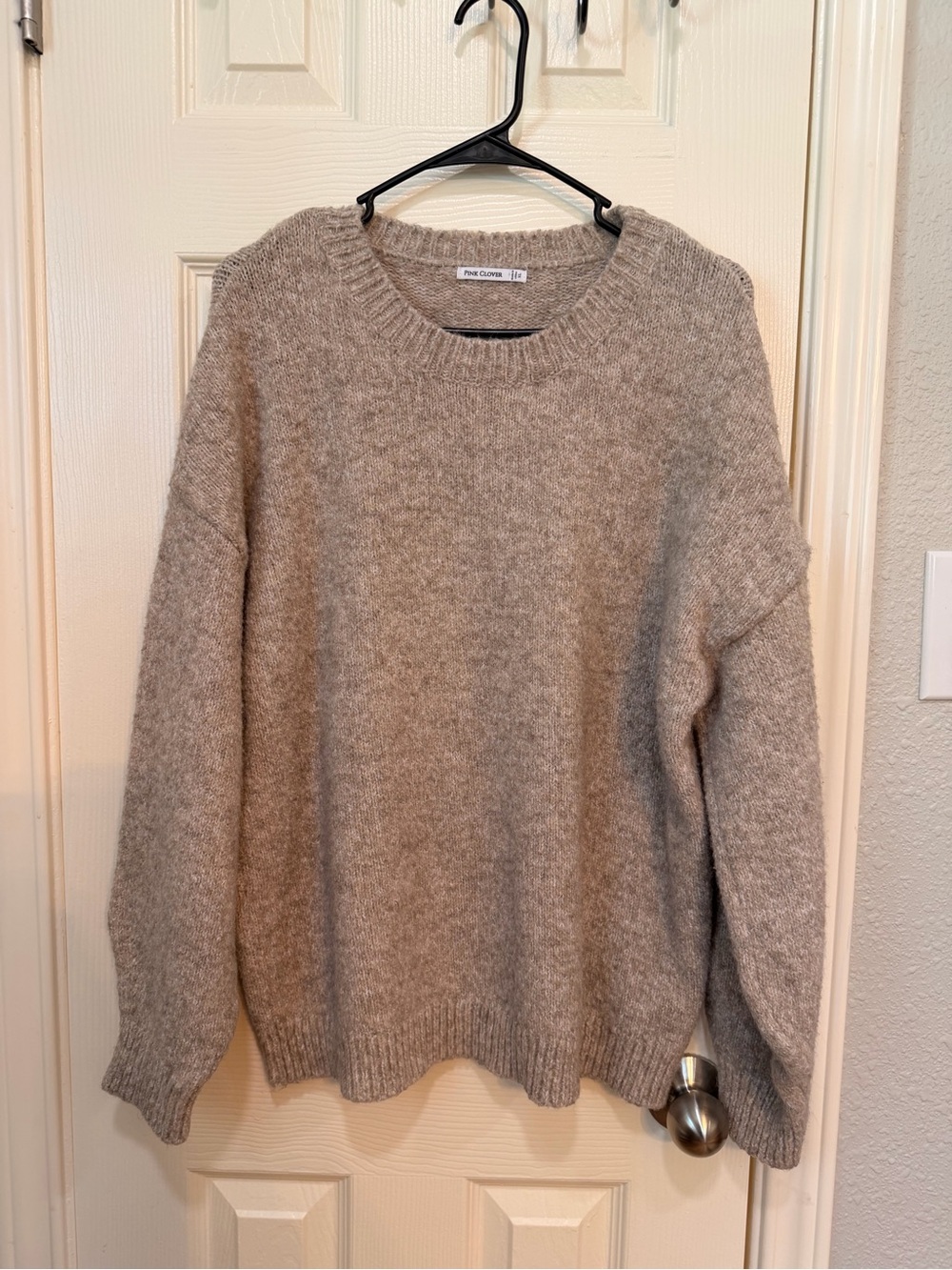 Pink Clover Men's Crewneck Sweater in Heather Taupe